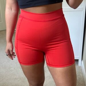 Offline by Aerie Orange Bike Shorts with Pockets